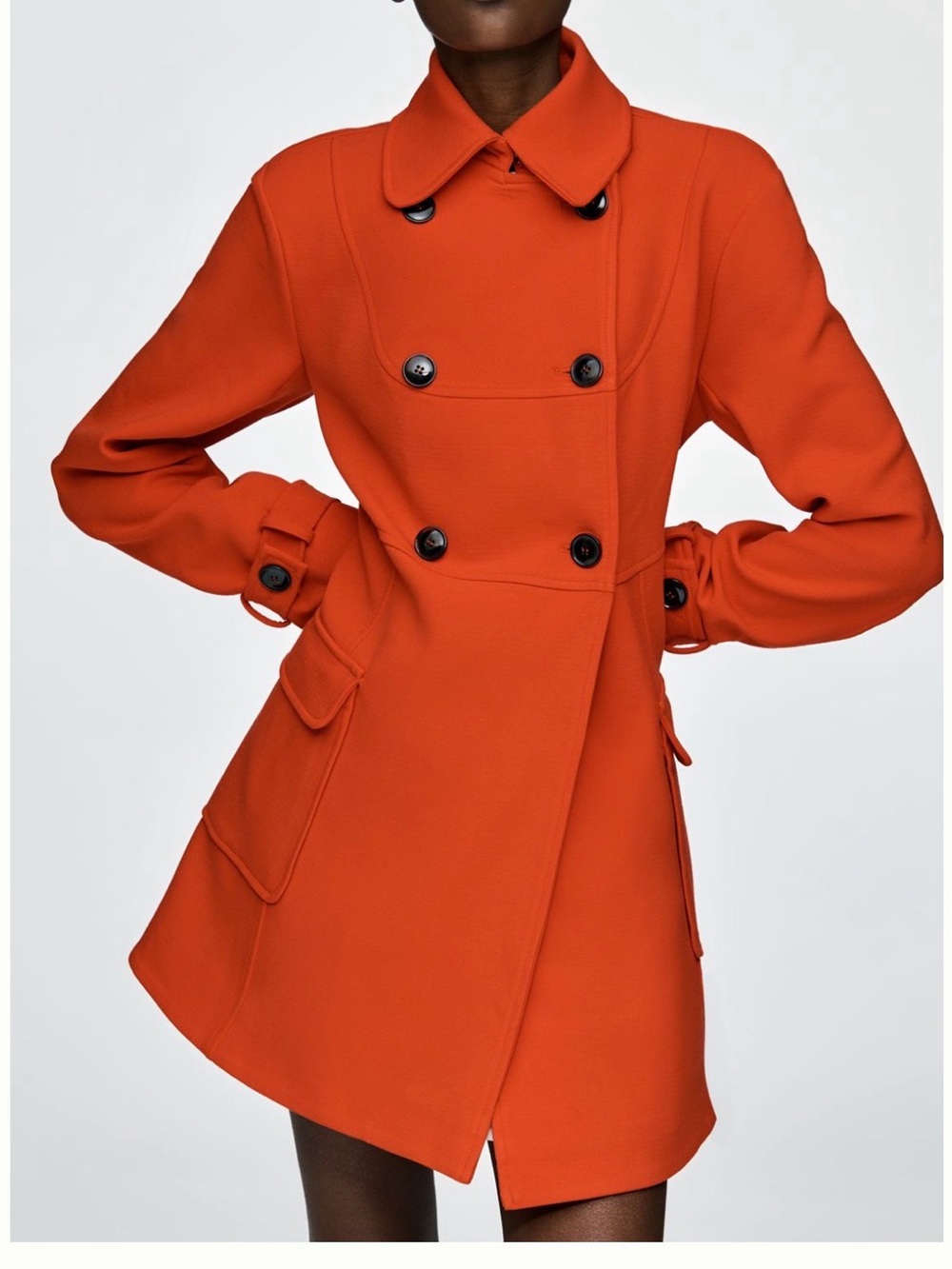 Maeve Fit and Flare Red Trench Coat
